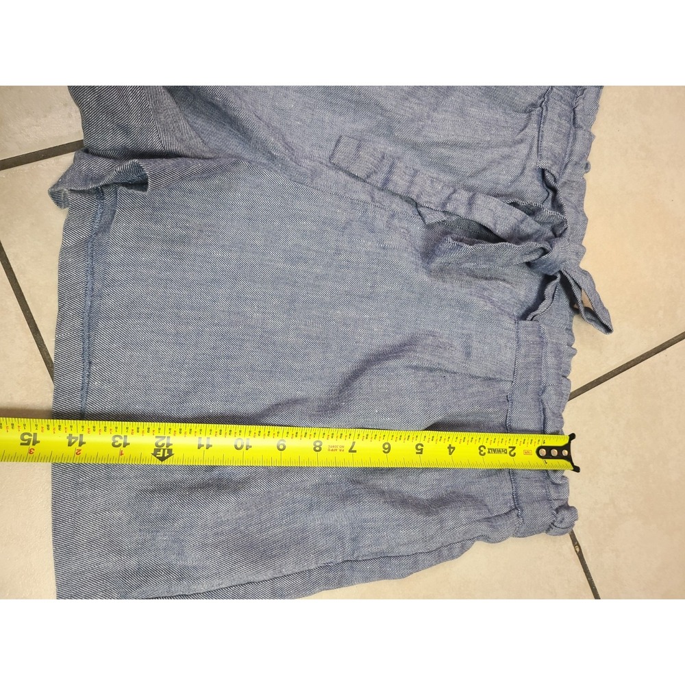 Express Shortie Shorts Women Large Blue High Rise Paperbag Tie Waist - Picture 7 of 8